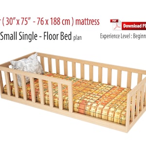 May include: A wooden floor bed frame for a 76 cm by 188 cm mattress. The bed frame is made of light wood and has a simple design. The bed frame is suitable for a small single mattress.