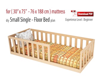DIY Montessori Floor Bed Plan, Toddler Bed with Slats (PDF)