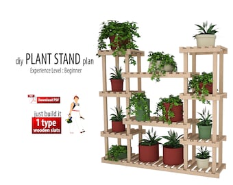 Diy Tall Plant Stand Woodworking Plan, Flower Stand, Indoor, Outdoor, Wood Pattern, How To Build Plan