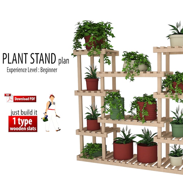 Diy Tall Plant Stand Woodworking Plan, Flower Stand, Indoor, Outdoor, Wood Pattern, How To Build Plan