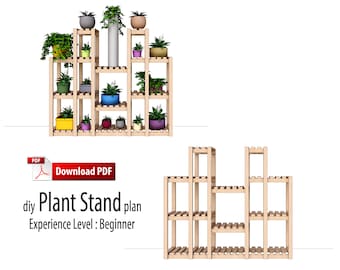 DIY Wooden Plant Stand Plan, Indoor Outdoor (PDF Pattern)