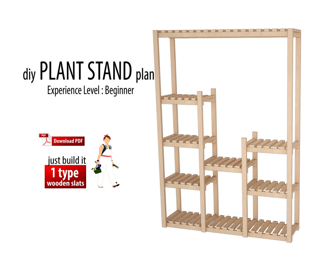 Diy Tall Plant Stand Woodworking Plan Flower Stand Indoor Etsy