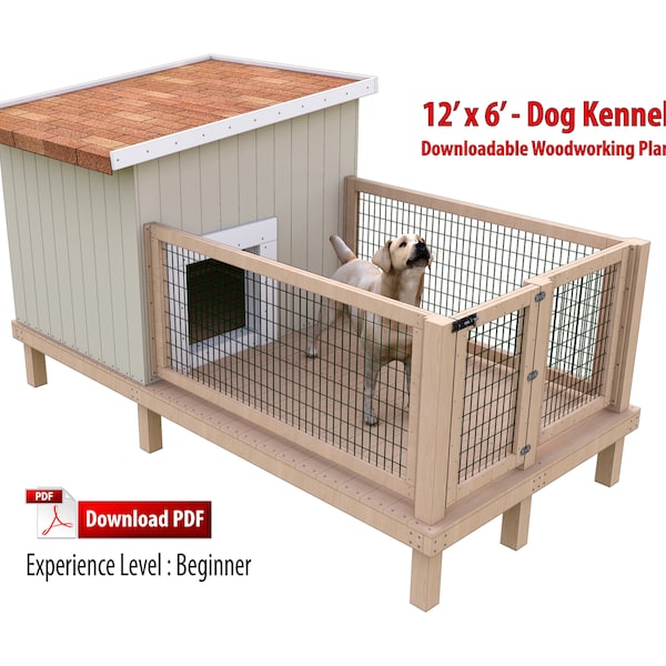 Outdoor Kennel Plans for Dog Garden, Build plans (Imperial - US Standard Lumber Sizes)