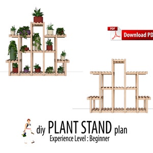 DIY Blumenständer Holzbearbeitungsplan, Blumenhalter, Innen, Außen, Holzmuster, wie man Plan baut