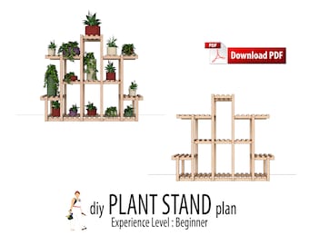 DIY Plant Stand Woodworking Plans, Beginner Level (PDF Pattern)