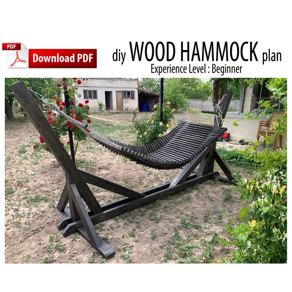 Diy Swing Wood Hammock, Stand or Tree Mountable. Build plans ( US Standard Lumber Sizes) Wooden Hammock Plan, Outdoor, Patio