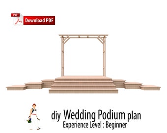Diy Wedding Ceremony Podium Stage Stand Plan, Arch, Harbor Decor for Party Gift