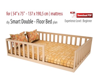 Double Montessori Floor Bed DIY Woodworking Plan (PDF)