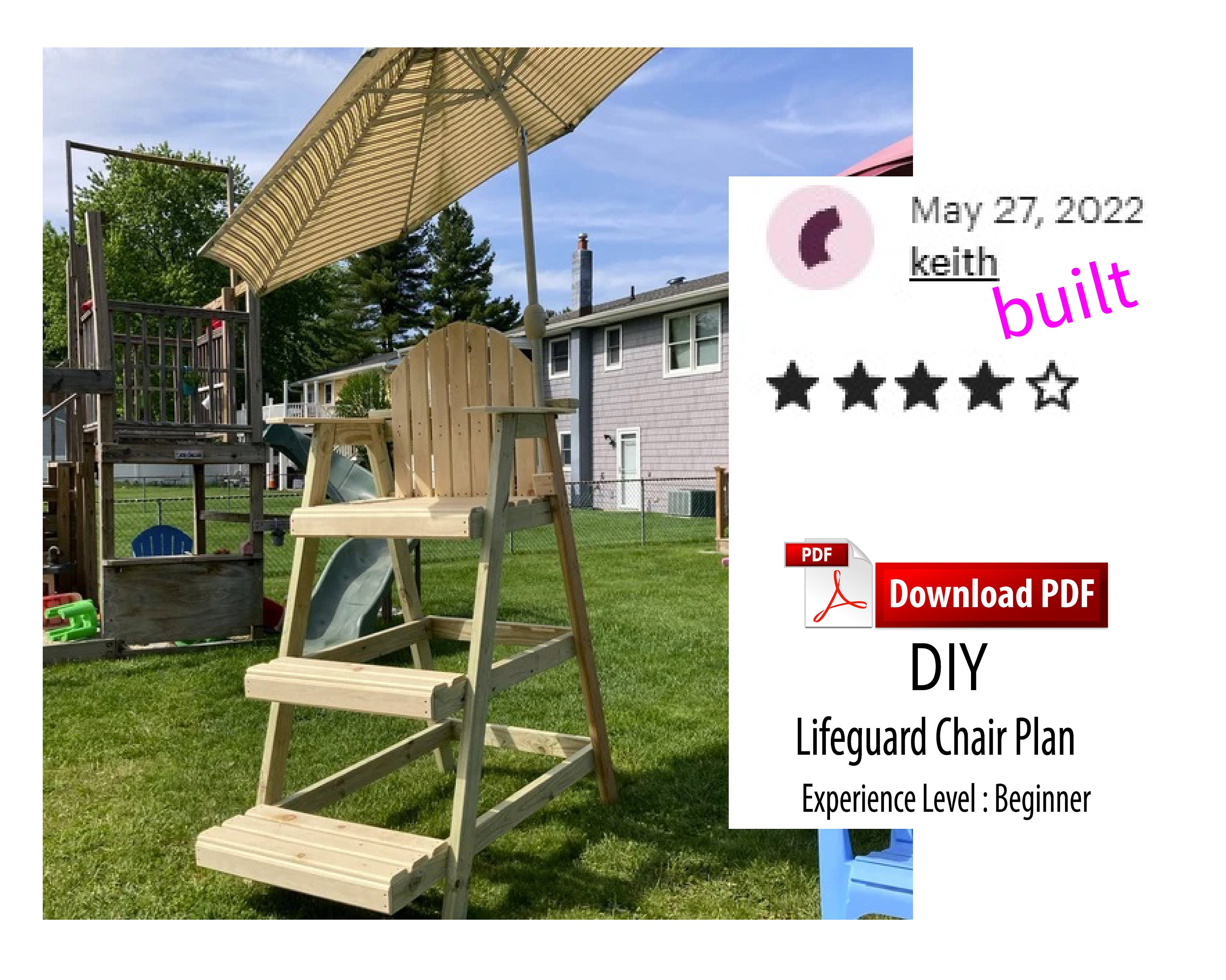 Diy Lifeguard Chair Station Digital Woodworking Diy Plan, Tall Chair
