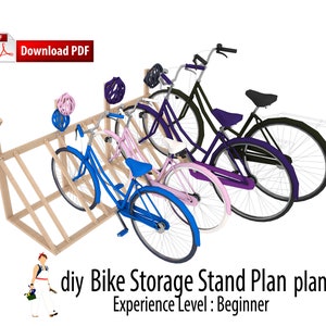 Diy Bike Rack Storage Holder Stand for Garage Woodworking Pdf Plan