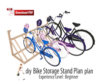 Diy Bike Rack Storage Holder Stand for Garage Woodworking Pdf Plan