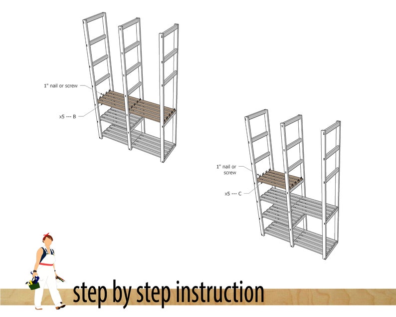 DIY Shoe & Boot Rack Plans PDF | Entryway Storage Shelf | Printable Woodworking Plans | Instant Download image 9