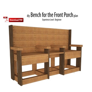 Diy Bench for the Front Porch Woodworking Diy Plan, Chair Plan, Wood Chair Plan, Pdf