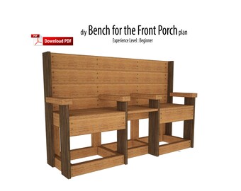 DIY Porch Bench Plan, Woodworking PDF (Beginner)