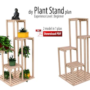 DIY hoher Blumenständer Holzbearbeitungsplan, Blumenständer, Innen, Außen, Holzmuster, wie man einen Plan erstellt