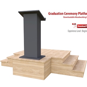 Plano de carpintería para podio de plataforma de ceremonia de graduación para la escuela, cómo construir un pdf de carpintería