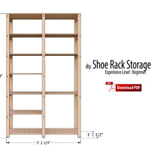 DIY Shoe & Boot Rack Plans PDF | Entryway Storage Shelf | Printable Woodworking Plans | Instant Download image 2