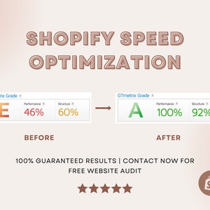 Shopify Website Speed Optimization, Shopify Store Service, Hire Shopify Speed Expert