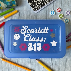 Personalized Pencil Box: Elementary School Crayon Case