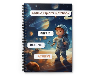 Spiral Notebook for Kids- 118 Ruled Line Pages- Fun & Inspirational Journal for Kids- Galaxy-Themed Explore the Cosmos-Encourage Creativity