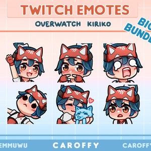 Cute Overwatch Kiriko Emotes BUNDLE | Twitch, Discord, Youtube