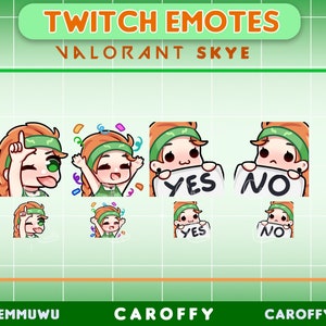 Emotes fofos de Valorant Skye | Twitch, Discord, Youtube