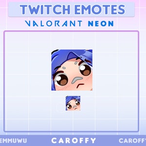 Cute Valorant Neon Emote | Zoom | Twitch, Discord, Youtube