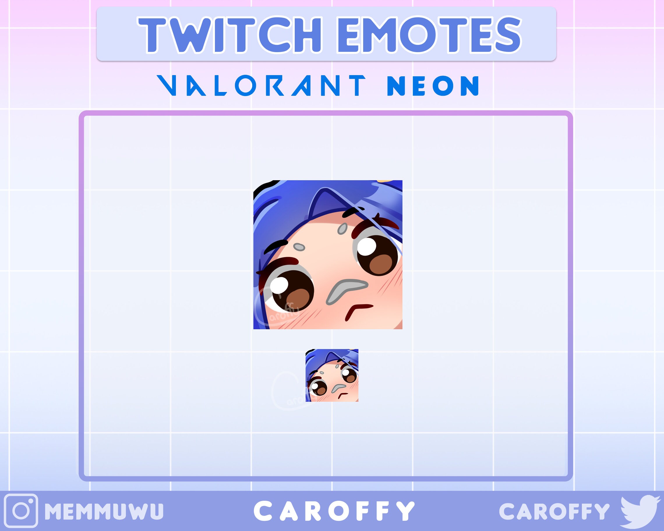 Cute Valorant Neon Emote | Zoom | Twitch, Discord, Youtube