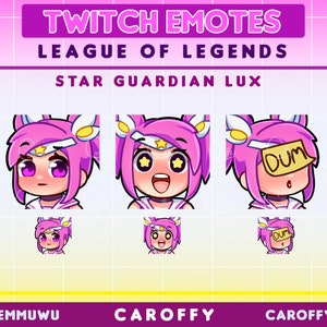 Cute Star Guardian Lux Emote BUNDLE | League of Legends | Twitch, Discord, Youtube