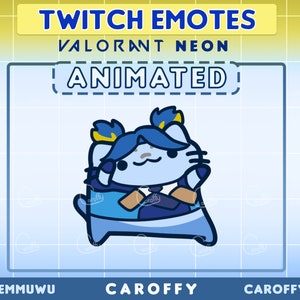 Cute ANIMATED Valorant Neon Emote | Cat Dance | Twitch, Discord