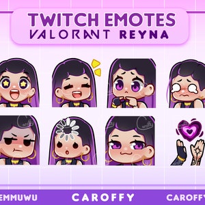 Cute Valorant Reyna Emotes BUNDLE 2 / Twitch, Discord, Youtube