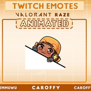 Cute ANIMATED Valorant Raze Bongo Emote | Twitch, Discord
