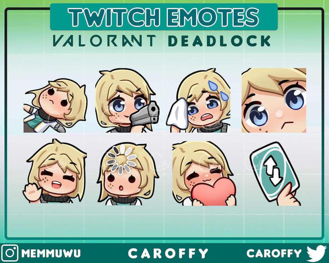 Cute Valorant Deadlock Emotes BUNDLE Twitch, Discord, Youtube Etsy