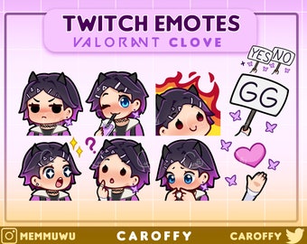 Cute Valorant Clove Emotes | BUNDLE | Twitch, Discord, Youtube