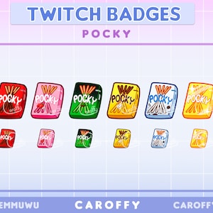 6x Cute Pocky Sub Badges for Twitch