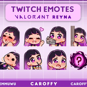 Ensemble mignon d'émoticônes Valorant Reyna | Twitch, Discorde, Youtube