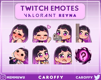 Niedliche Valorant Reyna Emotes PAKET | Twitch, Discord, Youtube