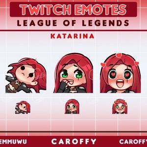 Cute Katarina Emotes BUNDLE | League of Legends | Twitch, Discord, Youtube