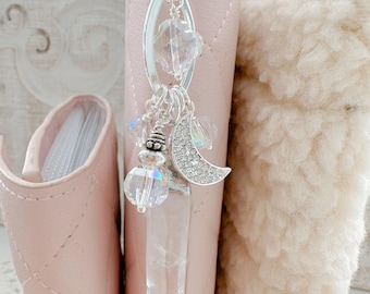 Stunning Crystal Dagger Sterling Silver Rhinestone Moon Bookmark