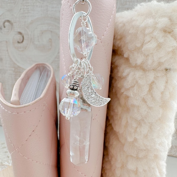 Stunning Crystal Dagger Sterling Silver Rhinestone Moon Bookmark