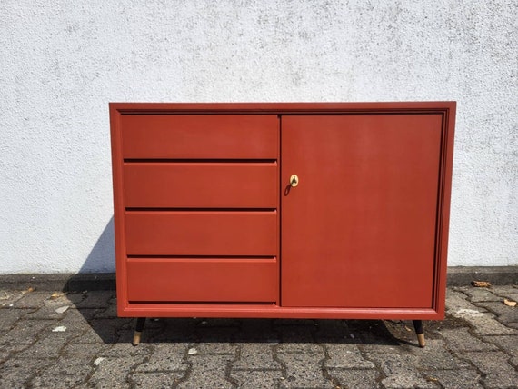 Chest of Drawers Sideboard in Brick Red Etsy UK