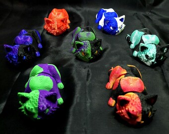 Angry Cat Flexi - Veel kleuropties - 3D-geprinte gelede sleutelhanger Fidget