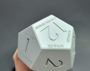 Kant-en-klare D12-dobbelstenen - 'Winnaar winnaar kipdiner'-standbeeld dobbelstenen