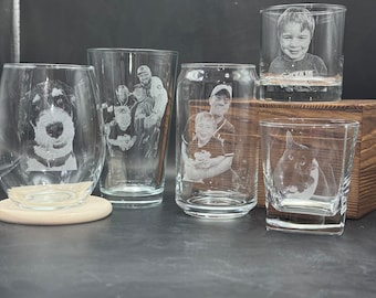 Laser Engraved Photo Glassware | Personalized Pet & Family Gift