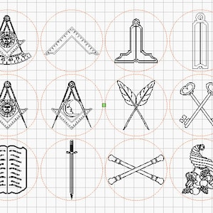 Vrijmetselaarsjuweel SVG DXF-bestanden | ALLEEN digitale bestanden | Blue Lodge-sieradenset | svg dxf vrijmetselaarsjuwelen | Vrijmetselaarssymbool svg | Officer Jewels