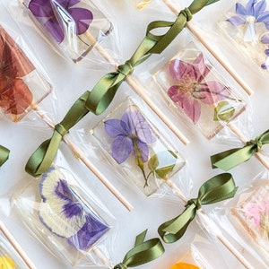 10 Wildflower Rectangle Lollipops