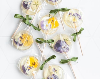 10 Pansy Flower Lollipops