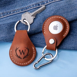 Leather air tag case, apple tag holder, personalized airtag case, personalized apple airtag keychain, air tag case, leather airtag holder