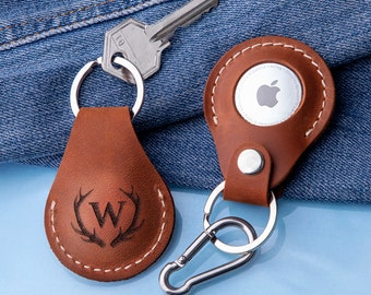 Leather air tag case, apple tag holder, personalized airtag case, personalized apple airtag keychain, air tag case, leather airtag holder