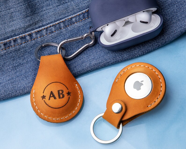 Leather Air Tag Case Apple Tag Holder Personalized Airtag Etsy